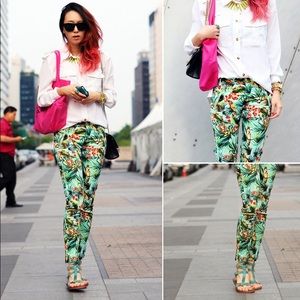 Zara Tropical Print Pants